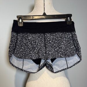 lululemon athletica Black and White Patterned Athletic Shorts